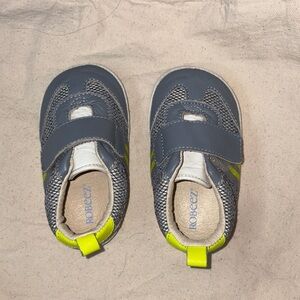 Robeez Kids Sneakers in Gray and Neon Yellow